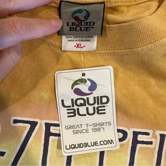 Vintage Led Zeppelin Houses Of The Holy Liquid Blue Tie Dye Band Shirt Mens L - Picture 7 of 12